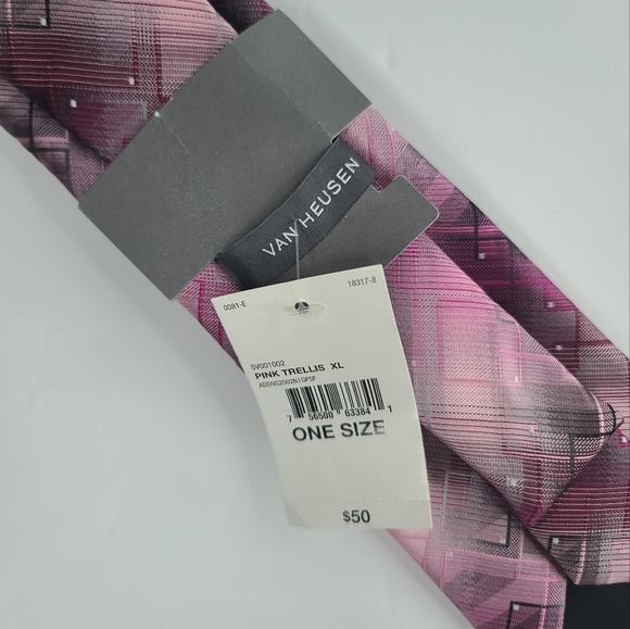 VAN HEUSEN Extra Long Pink Neck Tie. - Picture 4 of 6